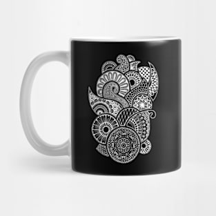 Abstract Mandala design (white on black) Mug